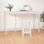 vidaXL Table de bar Blanc 180x80x110 cm Bois massif de pin