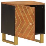 vidaXL Tables de chevet 2 Pièces marron et noir bois de manguier solide