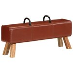 vidaXL Banc de gymnastique marron 110 cm cuir véritable