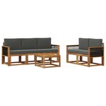 vidaXL Ensemble de canapés d'extérieur 6 Pièces Naturel et Anthracite