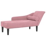vidaXL Chaise longue avec coussins rose velours