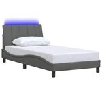 vidaXL Cadre de lit sans matelas Hanko gris foncé 100x200 cm tissu