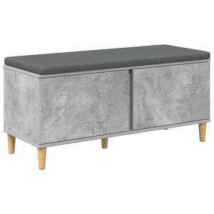 vidaXL Banc d'entrée avec coussin Gris béton 100 x 38 x 46 cm