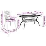 vidaXL Ensemble de salle à manger pour jardin 7 Pièces Noir Aluminium