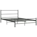 vidaXL Cadre de lit avec tête de lit gris 160x200 cm métal