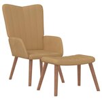 vidaXL Chaise de relaxation avec repose-pied Marron Velours