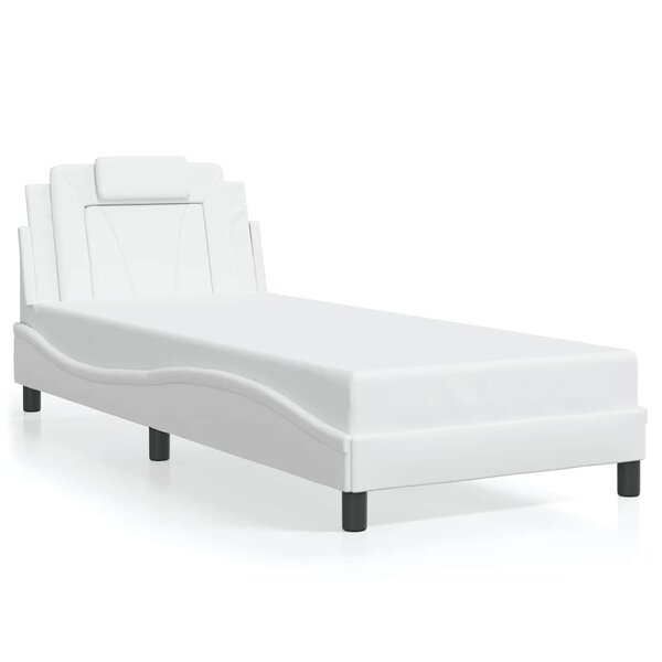 vidaXL Cadre de lit Viana sans matelas blanc 90x190 cm similicuir