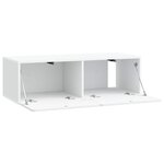 vidaXL Meuble TV mural 98 x 41 x 30 cm Blanc Bois d'ingénierie