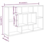 vidaXL Étagère murale Sonoma gris 85x16x52 5 cm Bois d'ingénierie