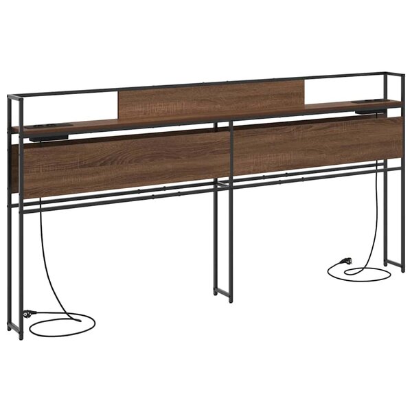 vidaXL Tête de lit de rangement Chêne marron 180 cm Bois d'ingénierie