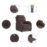 vidaXL Fauteuil inclinable de massage électrique Marron foncé Tissu