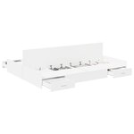 vidaXL Cadre de lit avec rangement avec tête de lit Blanc 140 x 190 cm
