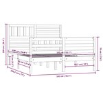 vidaXL Cadre de lit 135x190 cm Double Bois massif