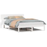 vidaXL Cadre de lit Blanc 160 x 200 cm Bois massif en pin