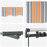 vidaXL Auvent Rétractable Multicolore 450 × 350 cm tissu
