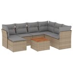 vidaXL Salon de jardin avec coussins 8Pièces mélange beige résine tressée
