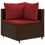 vidaXL Salon de jardin 6 Pièces avec coussins Marron Résine tressée