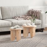 vidaXL Table basse 2 Pièces Naturel 39 5 x 39 5 x 30 cm