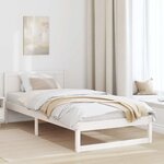 vidaXL Cadre de lit Blanc 90 x 190 cm Bois de pin massif
