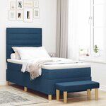 vidaXL Lit à ressorts avec matelas Bleu 100 x 200 cm tissu