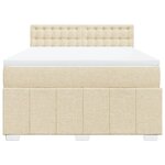 vidaXL Sommier à lattes de lit avec matelas Crème 140x200 cm Tissu