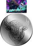Monnaie AMERICAN BISON Cyberpunk 1/1000 Oz Platine 12$ Liberia 2026