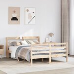 vidaXL Cadre de lit avec tête de lit sans matelas 150x200 cm