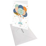 Carte Signature Ballons Fête Anniversaire - 11 5 X 17cm - Draeger paris