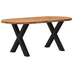 vidaXL Table à manger marron clair bois de chêne massif ovale