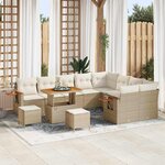 vidaXL Ensemble de canapé de jardin avec coussin 12 Pièces beige et crème
