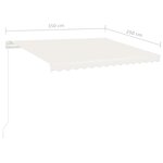 vidaXL Auvent automatique sur pied 350x250 cm Crème