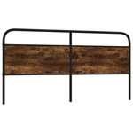 vidaXL Tête de lit chêne fumé 180 cm acier et bois d'ingénierie