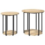 Table d'appoint vidaXL 2 pièces en bois d'ingénierie chêne Sonoma et métal