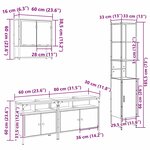 vidaXL Ensemble de mobilier de salle de bain 4 Pièces Chêne sonoma Moyen