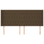 vidaXL Tête de lit avec oreilles Marron foncé 203x16x118/128 cm Tissu