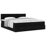 VidaXL Cadre de lit ottoman avec matelas noir 200x200cm tissu