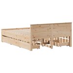 vidaXL Cadre de lit sans matelas avec tête de lit blanc 150x200 cm pin