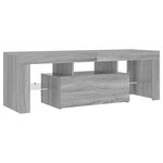 vidaXL Meuble TV avec lumières LED sonoma gris 120x35x40 cm