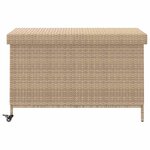 vidaXL Boîte de rangement de jardin et roues résine tressée