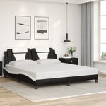 vidaXL Cadre de lit Viana avec LED sans matelas noir et blanc 180x200 cm