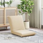 vidaXL Fauteuil de sol ajustable Crème Tissu