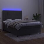vidaXL Sommier à lattes de lit avec matelas LED Gris foncé 140x200 cm