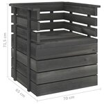 vidaXL Fauteuil de jardin Bois de pin massif Gris foncé