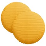 vidaXL Coussins de siège 2 Pièces Jaune clair Ø 30 cm