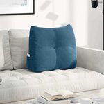 vidaXL Coussin de Dos Bleu 60 x 24 x 50 cm Velours