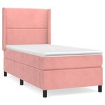 vidaXL Sommier à lattes de lit avec matelas Rose 100x200 cm Velours