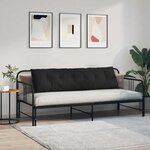 vidaXL Coussin de Dos Noir 180 x 50 cm Tissu en microfibre