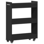 vidaXL Armoire avec roues noir 60x22x79 cm bois d'ingénierie