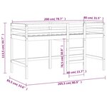 vidaXL Lit mezzanine enfants avec rideaux sans matelas bleu 80x200cm