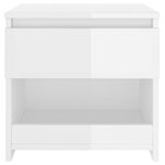 vidaXL Table de chevet blanc brillant 40x30x39 cm bois d’ingénierie